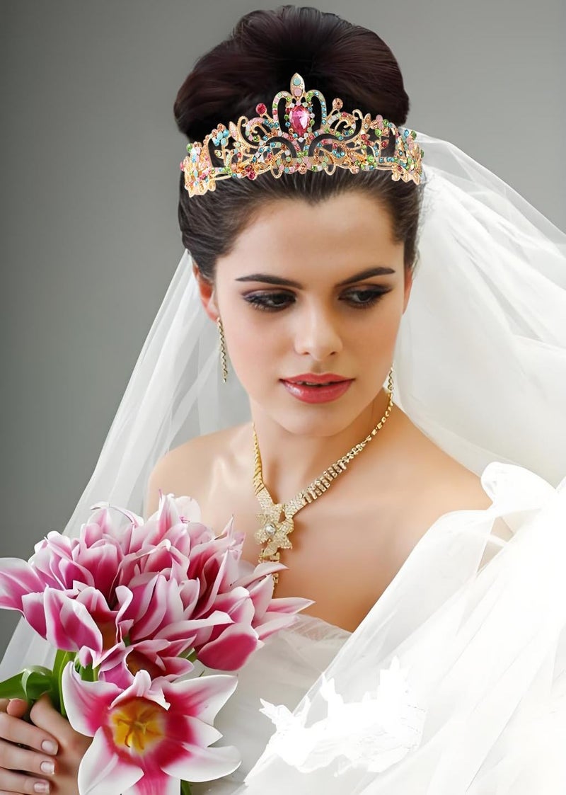 AXX Princess Crown for Women, Crystal Queen Tiaras for Girls Bridal Hair Accessories Gifts for Birthday Wedding Prom, Bridal Party, Pageant, Halloween Christmas Costume - Image 4